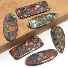1pc Colorful Imperial Stone Pendant, Natural Stone Necklace Charm, DIY Jewelry Making Supplies, Handmade Gift Customization - Color - View 6