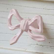 Pink Bow Cabinet Knobs, Cute Dresser Knobs For Bedroom, Vanity And Wardrobe, Includes Decorative Bow Pulls With Screws, Perfect For Bathroom Or Entryway Storage - Single Hole - View 1