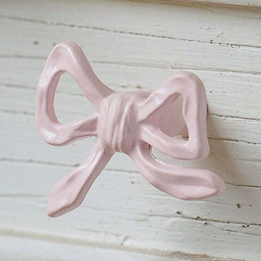 Pink Bow Cabinet Knobs, Cute Dresser Knobs For Bedroom, Vanity And Wardrobe, Includes Decorative Bow Pulls With Screws, Perfect For Bathroom Or Entryway Storage - Single Hole - View 1