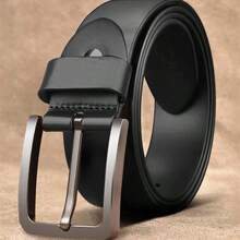 1pc Vintage Single-Layer Handmade Yellow Genuine Leather Belt, Casual Cowhide Belt For Men - A - View 8
