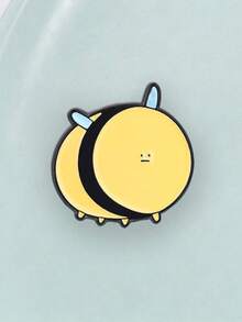 Cute Bee Enamel Pin, Kawaii Round Brooch, Adorable Accessory For Clothing & Bags, Perfect Gift Idea - Yellow - View 6