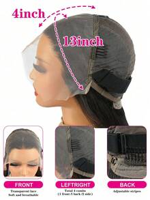 GLM 13x4 HD Lace Straight Wig Glueless Wear & Go Pre-Plucked Hairline 200% Density Natural Black - Natural Black - View 4