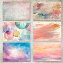 36 Sheets A5 (Colorful Rendered Art Background) Scrapbook Thin Paper, Suitable For Bullet Journal, Junk Journal, Greeting Card Background, Photo Album And Handicrafts - Rectangle - View 2