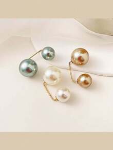 Faux Pearl Brooches, Waist Tightening Pins For Dresses Pants, Anti-Gap Neckline Fastener Buttons, Decorative Clothing Accessories For Women - Multicolor - View 7