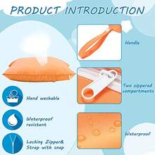Shappy - Bolsa de 4 piezas para pañales de tela para bebé impermeable lavable reutilizable con 2 bolsillos para viajes piscina de playa azul morado rosa naranja - como en la imagen - Ver 4