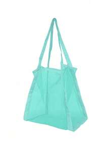 YIYIQCSJ 1 pieza Bolsa de almacenamiento de malla de gran capacidad para niños, mochila de nylon transpirable con cordón, adecuada para juguetes de playa, uso en piscina y actividades al aire libre - Multicolor - Ver 9
