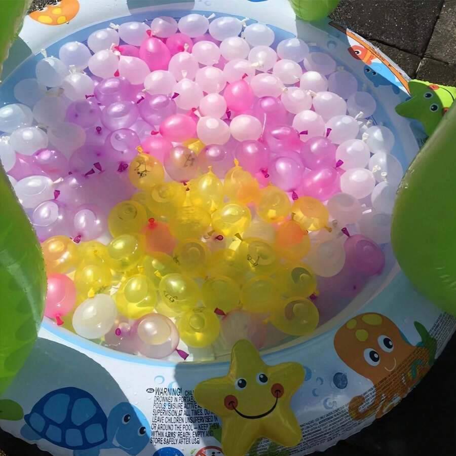 111/37個新款夏季趣味快速充水氣球，水槍對戰水球，適用於派對、水上遊戲及其他場合