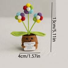 1pc Colorful Puffs, Soft Cartoon Flowerpots That Never Fade, Heal Your Depressed Moments. - Multicolor - View 2
