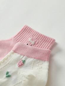 5 pares de calcetines tobilleros para mujer con lindo estampado de fresa, conejo y corazón, cómodos y suaves, absorbentes de sudor y transpirables, adecuados para uso diario, deportes y todas las estaciones - Multicolor - Ver 9