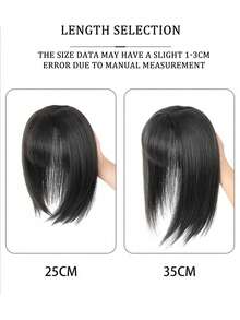 Synthetic Hair Topper With Bangs Invisible 3D Hair Toupee Hairpieces Top Hair Closures For Men And Women, Halloween - Multicolor - View 2