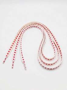 2 Pairs Fashionable Multi-Color Star Pattern Shoelaces For Sneakers And Casual Shoes - Red - View 4
