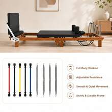 Pilates Reformer Bed For Home Gym, Adjustable Resistance Core Training Machine For Stretching, Yoga & Full Body Exercise - Multicolor - View 5