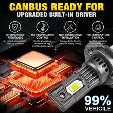 TOAUTO H7 80W LED Headlight Bulbs, 2PCS High Power Car Headlamp Light Bulb Replacement, 6000K White For Socket H7 - A - View 6