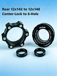 ZRACE Center Lock Hub Boost Adapter,Center-Lock For 6-Hole, 15x100 To 15x110, 12x142 To 12x148 - Black - View 1