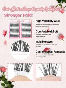 Lvcheryl No Needed Glue Self Adhesive False Eyelashes Book Messy Lazy Large-Capacity 12-13mm Natural Volume Eyelashes Extension,Easy To Wear Reusable Strips Lashes Beginner Friendly Makeup Tools - C - View 9
