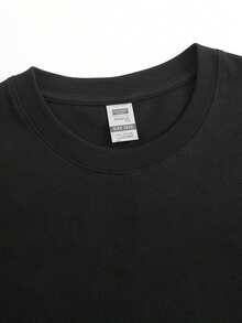 Camiseta de Moda para Hombre, Tallas Grandes,% Algodón Transpirable, 180G Algodón, Tallas Grandes 4XL 5XL, Estampado de Letras Irregulares, Elástica, de Manga Corta, Adecuada para V - Negro - Ver 3