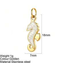 1pc Gold Seahorse Pendant Colorful Seahorse Shaped Charm Accessory Suitable For Necklace Bracelet Earrings Decoration Versatile Fashion - Multicolor - View 15