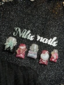 10入手工全覆蓋短款鴨子造型穿戴甲，粉色與黑色甲色，粉白黑紮染，可愛甜美Y2K風格假指甲，適合日常穿搭、派對、約會、Cosplay、辦公室、學生使用，附果凍膠與指甲銼條 - 彩色 - 查看 7