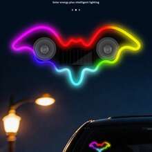 1pc/2pcs Solar Powered Heart-Shaped Neon LED Car Rear Window Wireless Atmosphere Light Decoration, Best-Selling Car LED Window Glowing Heart Atmosphere Light, Solar Powered Car Interior Neon Light USB Decoration, 3.7V+300mAh Lithium Battery - 彩色 - 查看 2