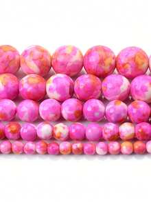 6/8/10mm Natural Stone Beads Rain Colored Stone Round Loose Spacer Beads For Jewelry Making Needlework Diy Bracelet Necklace - Multicolor - View 7