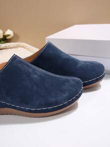 Hollow Out Wedge Sandals, Comfortable To Wear, Suitable For Long-Term Wear Such As Work And Shopping - Blue - View 6