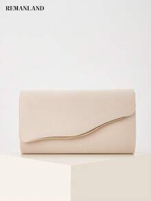 REMANLAND Women's Evening Bag, Apricot Fashion Evening Dress Clutch, Makeup Bag, Lightweight Crossbody Bag; Suitable For Business, Commuting, Wedding, Ceremony, Party, Holiday Gathering And Other Occasions. - Apricot - View 9