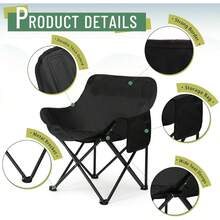 BRS Portable Folding Chair Comfortable Armchair Travel Chair Stool Foldable Camping Chair Folding Beach Chair With Storage Carrying Bag Folding Stool Suitable For Outdoor Camping, Picnic, BBQ, Beach, Yard Garden And Fishing - Multicolor - View 4