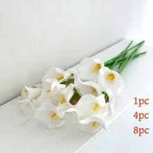8PCS-Ramo de lirios de cala realistas y coloridos, simulación de flores artificiales, material de PU, ramo artificial de lirios de cala, adecuado para decoración de bodas familiares, decoración interior y exterior, decoración de jardín, decoración de fiestas, decoración de estilo bohemio - Multicolor - Ver 13