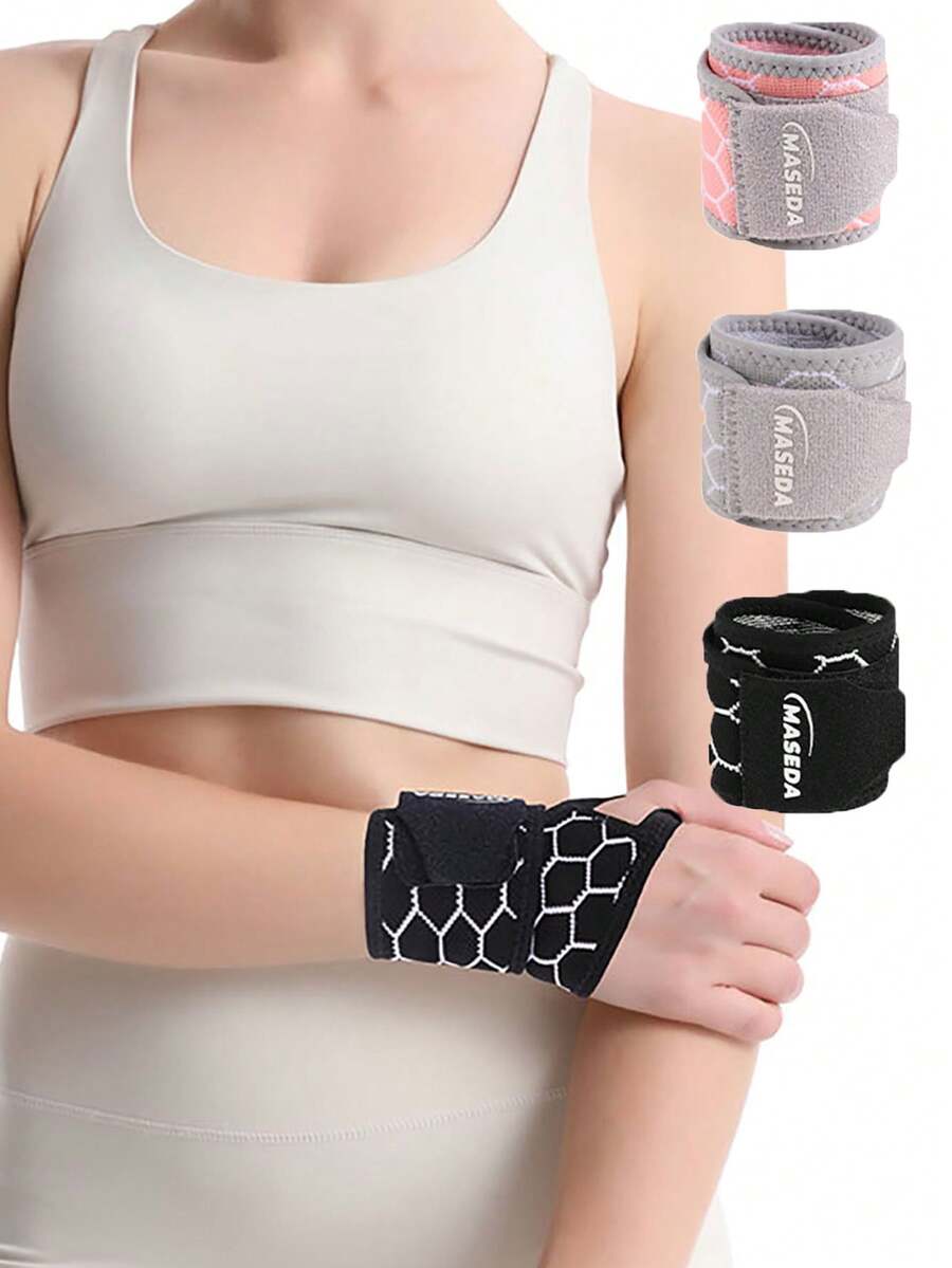 1pc Adjustable Sports Fitness Badminton Yoga Elastic Lightweight Wristband - Multicolor - View 1