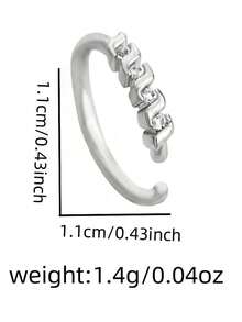 4pcs/1pc Silver Plated Full CZ Nose Ring - 20G Exquisite Densely Set Nose Ring, Suitable For Women And Men, Hypoallergenic Spiral Nose Hoop, Shiny Minimalist Piercing Jewelry Titanium Steel Neck Piercing Nose Ring Septum Jewelry - Silver - View 8