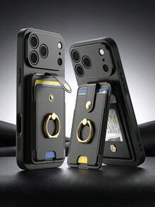 1個黑色多功能卡夾手機殼，相容Apple智慧型手機，多槽錢包式附環 17 Pro Max 手機殼，時尚便攜式手機支架，適合夏季旅行與閱讀，Apple 16 Pro Max 手機殼附環支架，超實用支架手機殼相容Apple 17 手機殼、Apple 13 手機殼，做工精良適合作為禮物手機配件，3合1防震手機殼相容Galaxy S26 Ultra，超酷Apple 16 Pro 手機殼保護套 - 黑色 - 查看 2