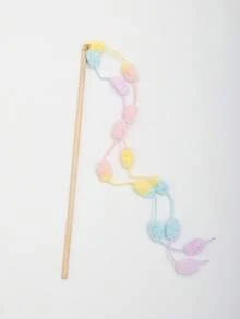 1/2/3pcs Sounding Cute Multi-Color Cat Teaser Wand Cat Toy, Energy-Consuming Companion Cat Toy, Knitted Yarn With Bell - Multicolor - View 27
