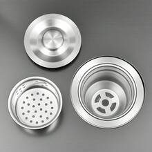 YUNRUX Stainless Steel Built-In Kitchen Sink, Various Models, Drain Fitting - Silver - View 3