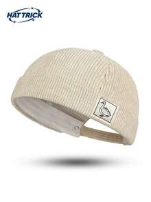 1 pièce Casquette de marin sans visière ajustable en velours côtelé vintage patchwork Silly Little Goose, chapeau de marin, streetwear hip-hop, moto, preppy, polyvalent, décontracté, chapeau Tang, à porter toute l'année - F - Voir 10