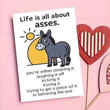 1 قطعة "Life Is All About The Butt" بطاقة عيد ميلاد حمار مضحكة مع ظرف، نكتة فكاهية، تحية للأصدقاء والزملاء، فارغة من الداخل - أطقم - مشاهدة 4