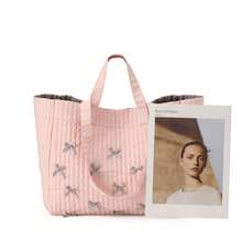 Tas Popok Ringan untuk Ibu, Tas Bayi Berbahan Quilted, Tas Ganti Popok untuk Anak Perempuan, Tas Penyimpanan Popok dengan Pita untuk Aktivitas Luar Ruangan, Warna Pink, Tersedia Dua Ukuran - MultiWarna - View 15