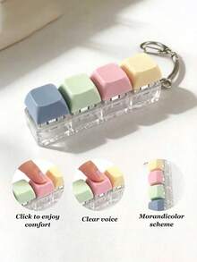 Stress Relief Keyboard Keychain, A Colorful Fidget Toy, Effectively Relieves Stress, Using Bright Macaron Color Scheme. The Appearance, Color And Design Are Very Attractive, Making It A Perfect Party Favor, Gift And Gift For Friends. - Multiple Styles - View 3