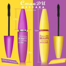 CmaaDu 2Pcs Mascara Set,Volumizing & Lengthening Black Fiber Mascara,Waterproof Smudge-Proof No Clump Curling Eyelash Makeup,Long Lasting Sweat Resistant Eye Cosmetic For Daily Party Women Eye Make Up - View 8