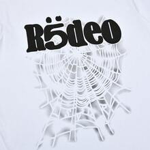 Camiseta de manga corta unisex de alta calidad con estampado de letras y telaraña de la marca de moda SP5DER555. Camisetas de lujo, tops, camisetas de moda. - Blanco - Ver 5