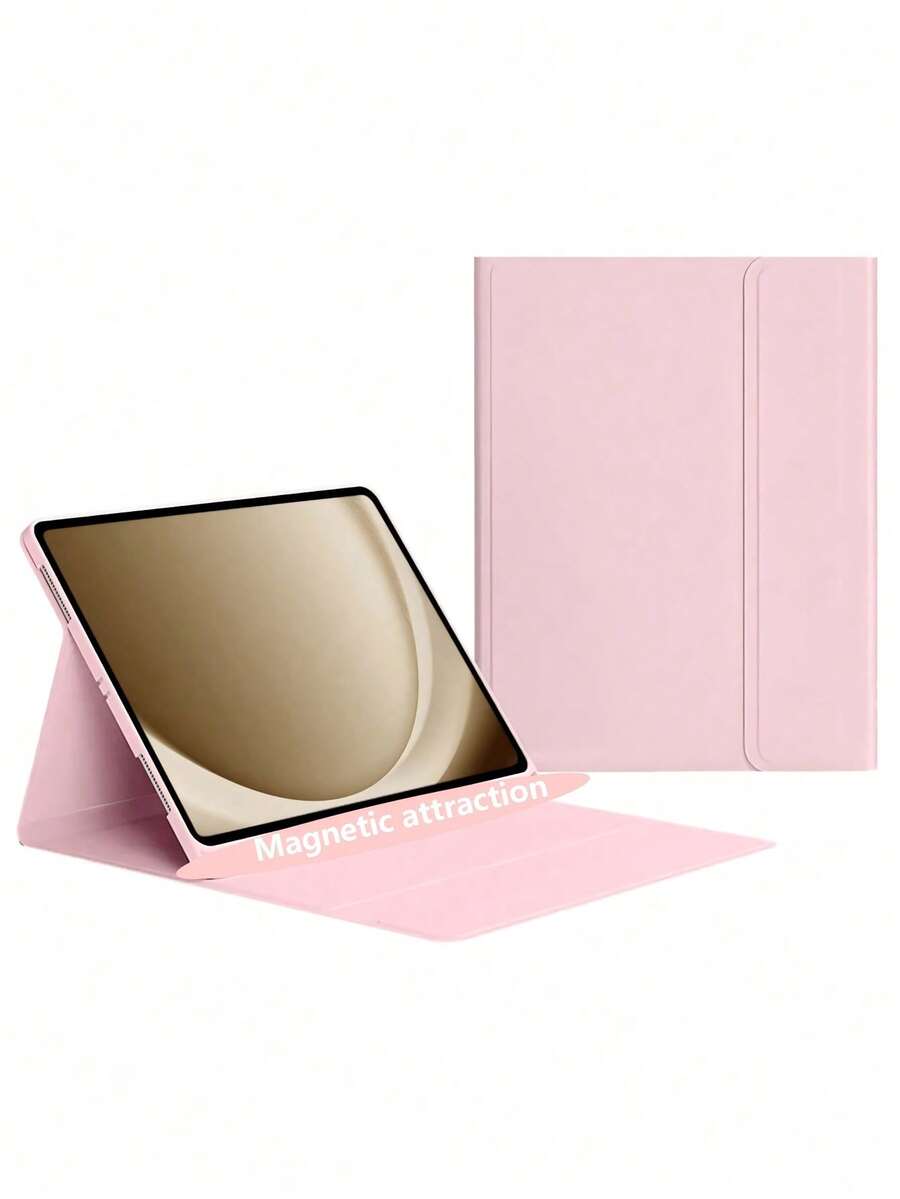 TenYide Magnetic Leather Case With Stand Function, Compatible With IPad Series/ Galaxy Tab A9+, Magnetic Sleep/Wake, Bluetooth Magnetic Keyboard Holder, Secure Magnetic Adsorption, Stylus Not Included, Multi-Color Tablet Case, Pink