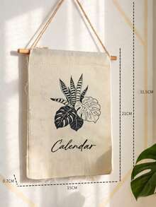 1PC Vintage Botanical Pattern Linen Wall Calendar, Wall-Mounted Calendar, Reusable Home Wall Decor Art Piece - Cotton Calendar - Aloe Vera Tortoise Shell - View 13