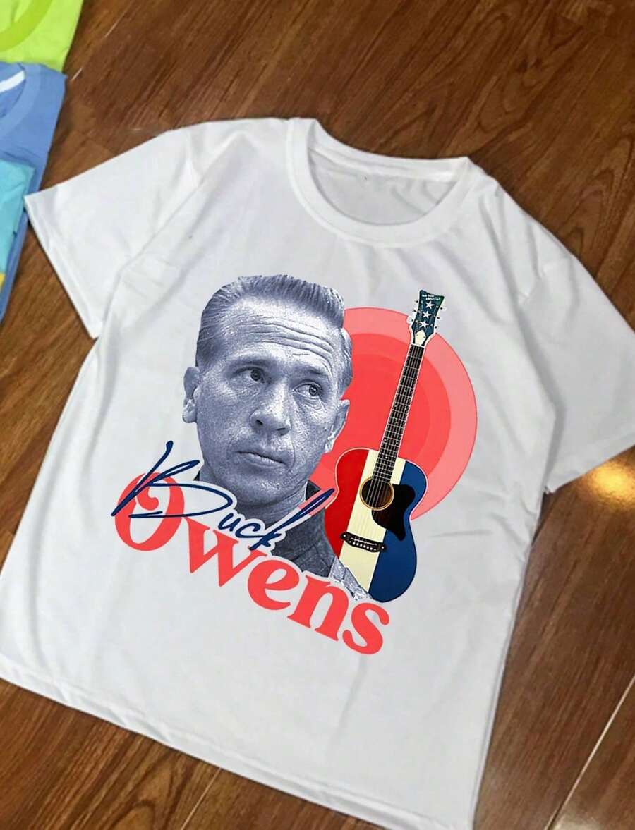 Buck Owens Singned T Shirt White Size S M L 234XL - 白色 - 查看 1