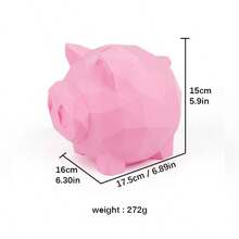 Creative Geometric Piggy Bank 3D Printed Plastic Money Box Desktop Decorative Ornament - Pink - View 5