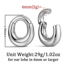 1 pieza Pesas para orejas de 6mm(2g) Colgantes de acero inoxidable Calibres Tapones para perforación de lóbulo estirado Joyería de moda diaria - 1780 - Ver 3