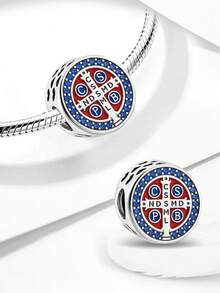1pc St. Benedict Guardian Bead, Suitable For Women's Bracelet DIY Jewelry Making, Daily Matching Decoration - Saint Ben - View 2