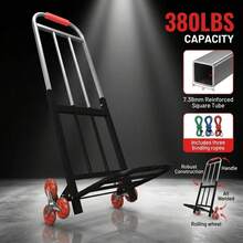 Dolly Heavy Duty Is A Heavy-Duty Folding Trolley Equipped With Adjustable Buckles, Stair Wheels, And A Portable Lifting Function. Suitable For Transportation And Shopping, It Features A Foldable Design And Comes With Three Straps. - 查看 5
