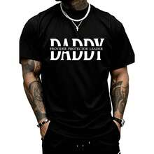 Camiseta de Día del Padre PAYEAH Daddy Husband Protector Hero (Una sola pieza) 100% algodón 220g camiseta de algodón pesado - Negro - Ver 2