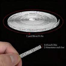 Rhinestone Ribbon Stickers - Decorative Stickers, Featuring Shiny Stripes, Diamond Crystal Design And Silver Rhinestone Strips, Perfect For Arts And Crafts, Wedding Celebrations, Car Decoration And Phone Decoration, Suitable For Any Occasion, Any Holiday, Beautiful And Elegant, Also A Must-Have Gift For Others - A - View 3