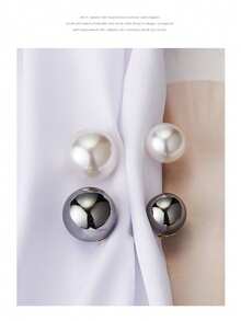 Faux Pearl Brooches, Waist Tightening Pins For Dresses Pants, Anti-Gap Neckline Fastener Buttons, Decorative Clothing Accessories For Women - Multicolor - View 6