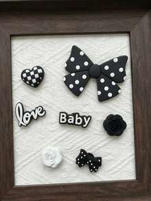 7 PCS Heart Bow Flower Letter Accessories For Clogs Decoration - Black - View 12